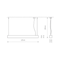 Lampa Wisząca SOFT Biały 1xT8 22W LED 3000K 125cm