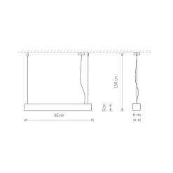 Lampa Wisząca SOFT Grafitowy 1xT8 16W LED 3000K 95cm