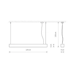 Lampa Wisząca SOFT Grafitowy 1xT8 22W LED 3000K 125cm