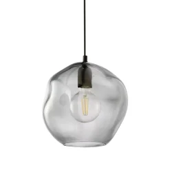 Lampa Wisząca SOL Czarny Grafitowy Szklany Klosz 1xE27 25cm
