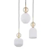 Lampa wisząca SOPHIA czarna klosz biały 3xE14