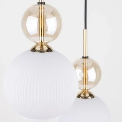Lampa wisząca SOPHIA czarna klosz biały 3xE14