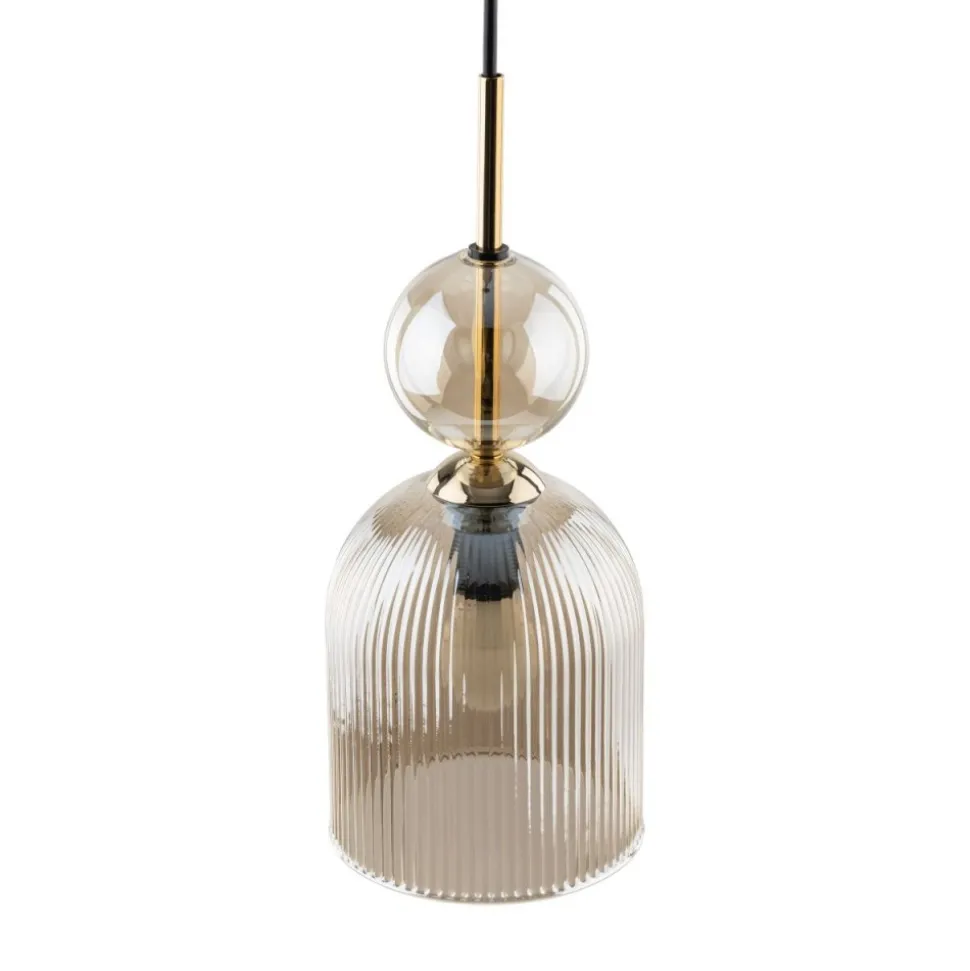 Lampa wisząca SOPHIA czarna klosz beżowy 1xE14 13 cm