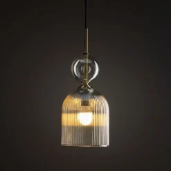 Lampa wisząca SOPHIA czarna klosz beżowy 1xE14 13 cm