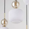Lampa wisząca SOPHIA czarna klosz biały 6xE14