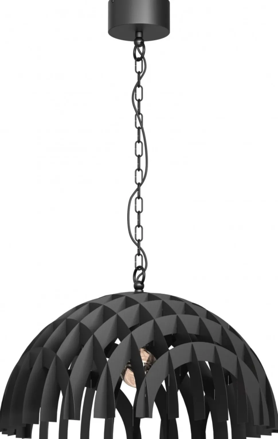 Lampa Wisząca SPACE Czarny Metalowy Klosz 1xE27 50cm