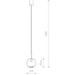 Lampa Wisząca SPHERE Czarny Transparentny Szklany Klosz 1xG9 15cm
