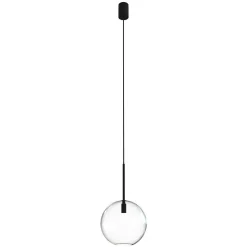 Lampa Wisząca SPHERE M Czarny Szklany Klosz 1xE27 20cm