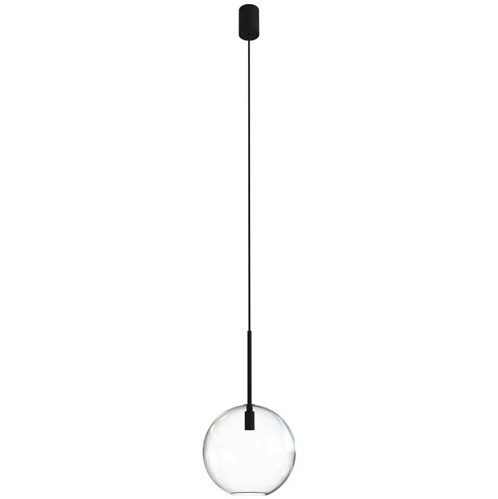 Lampa Wisząca SPHERE M Czarny Szklany Klosz 1xE27 20cm