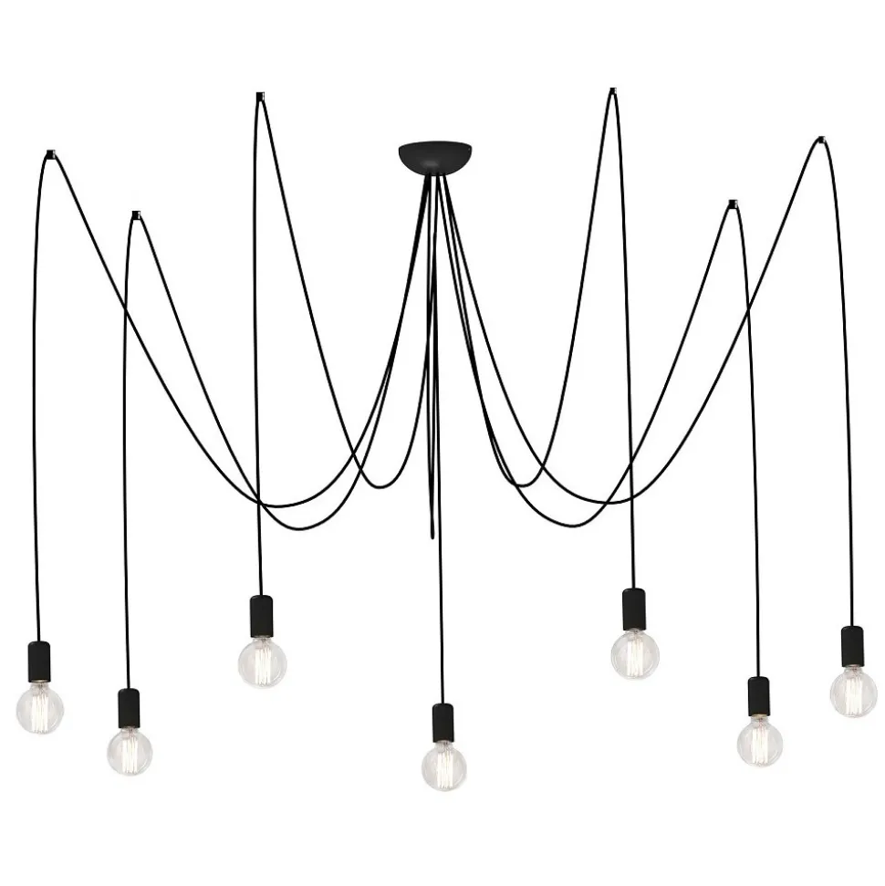 Lampa Wisząca SPIDER Czarny 7xE27