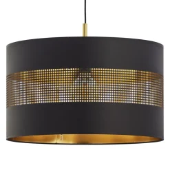 Lampa Wisząca TAGO Czarny Złoty Abażur 1xE27 50cm