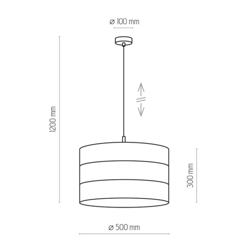 Lampa Wisząca TAGO Czarny Złoty Abażur 1xE27 50cm