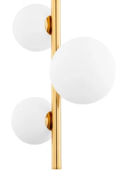 Lampa Wisząca TAIDA Złoty Biały Szklane Klosze 4xG9