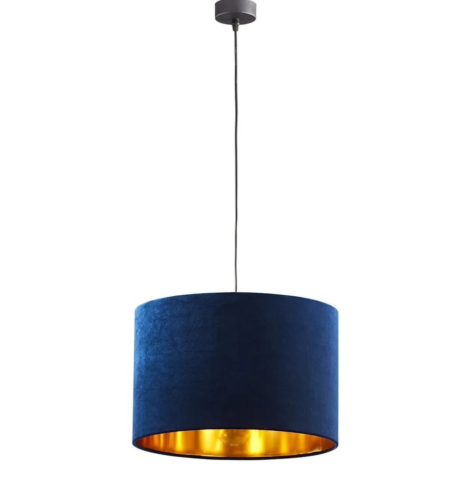 Lampa Wisząca TERCINO Niebieski Złoty Abażur 1xE27 38cm