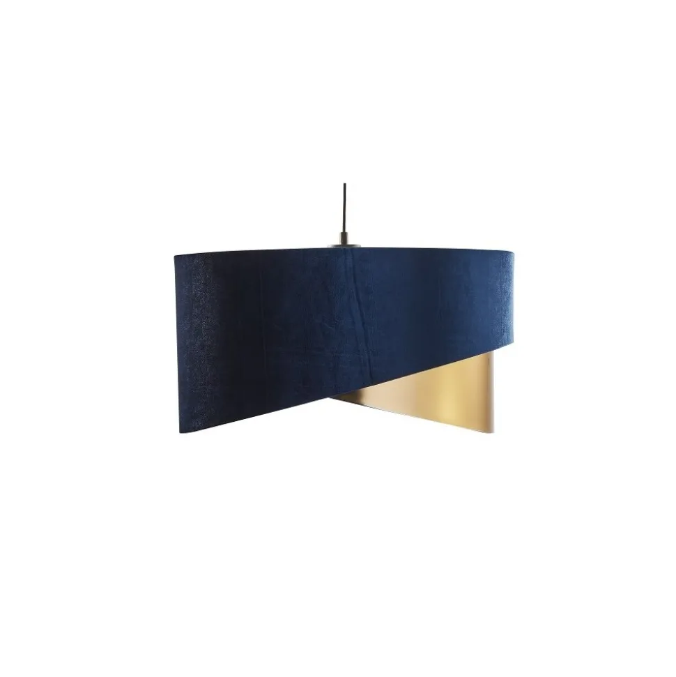 Lampa Wisząca TERCINO Niebieski Złoty Abażur 3xE27 50cm