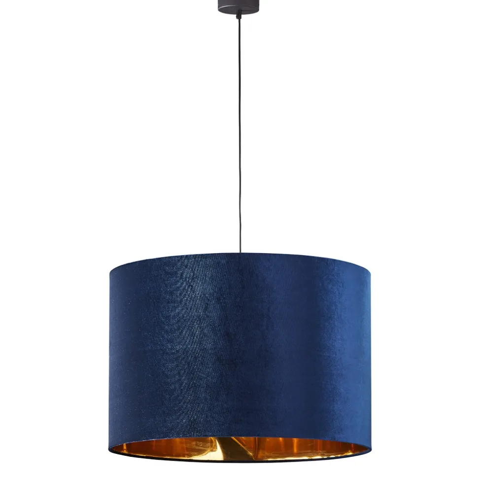 Lampa Wisząca TERCINO Niebieski Złoty Abażur 3xE27 50cm