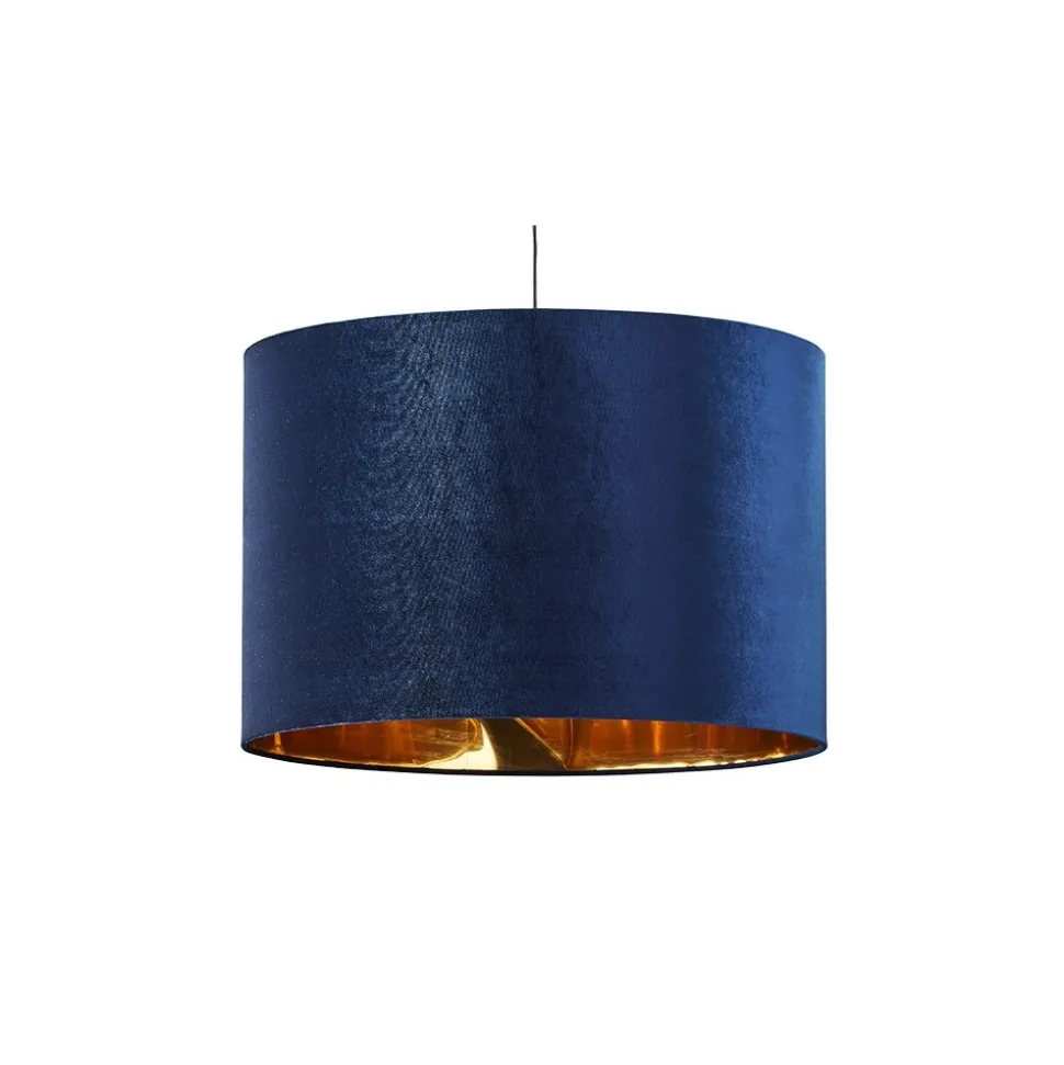 Lampa Wisząca TERCINO Niebieski Złoty Abażur 3xE27 50cm