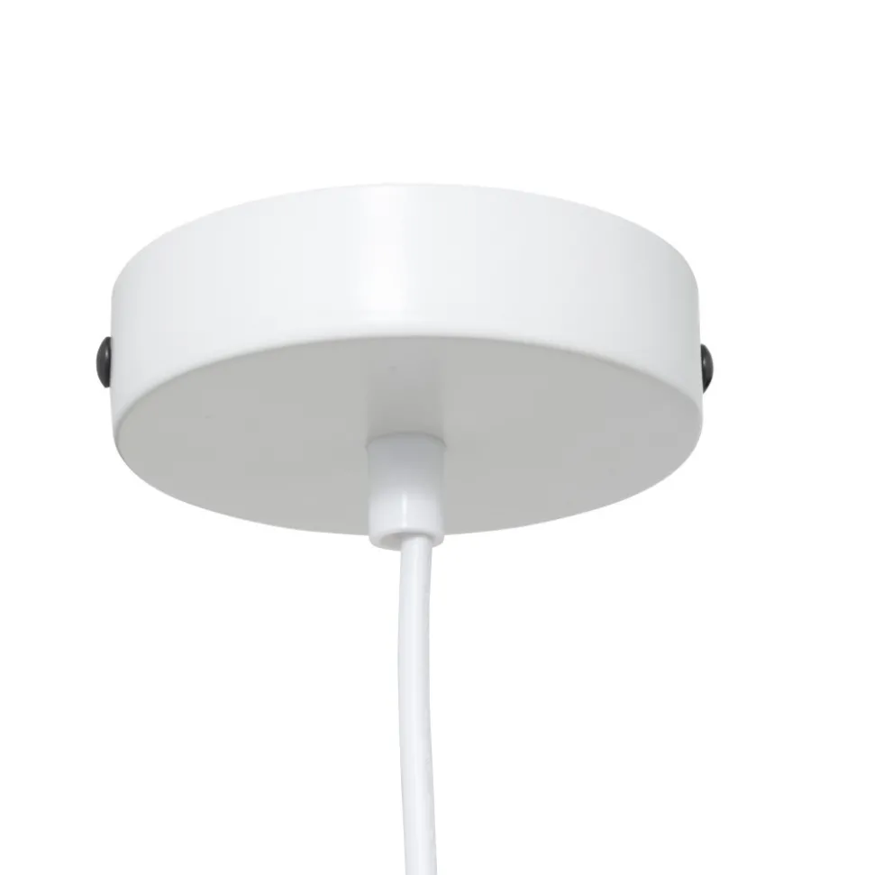 Lampa wisząca Tobie biała z bawełny mała