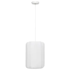 Lampa wisząca Tobie biała z bawełny mała