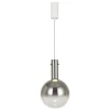 Lampa Wisząca TORONTO Biały Srebrny Szklany Klosz 1xGU10 25cm