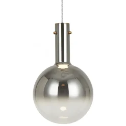 Lampa Wisząca TORONTO Biały Srebrny Szklany Klosz 1xGU10 25cm