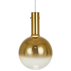 Lampa Wisząca TORONTO Biały Złoty Szklany Klosz 1xGU10 25cm
