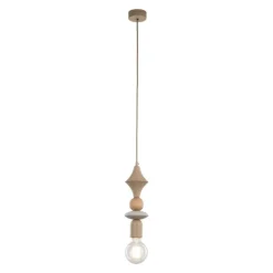 Lampa wisząca TOWER WOOD sabia beżowa 1xE27