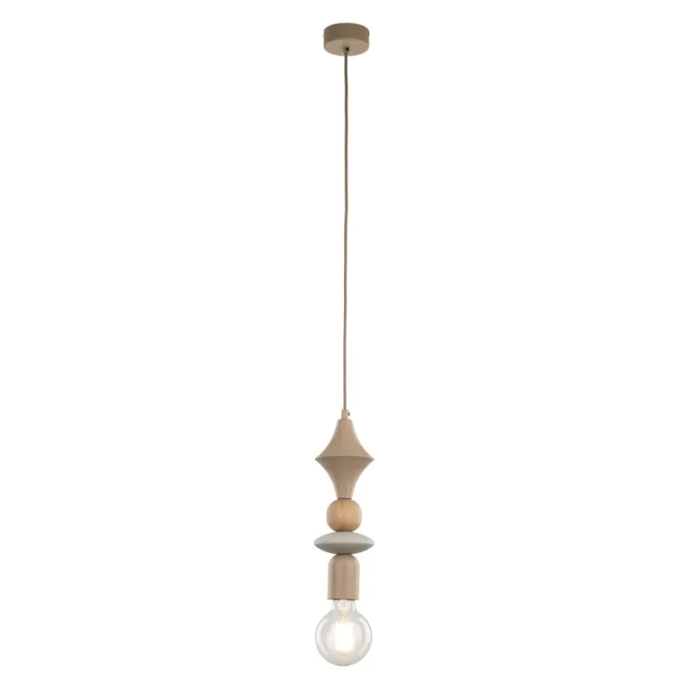 Lampa wisząca TOWER WOOD sabia beżowa 1xE27