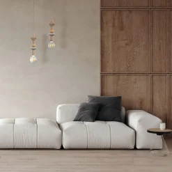 Lampa wisząca TOWER WOOD sabia beżowa 1xE27