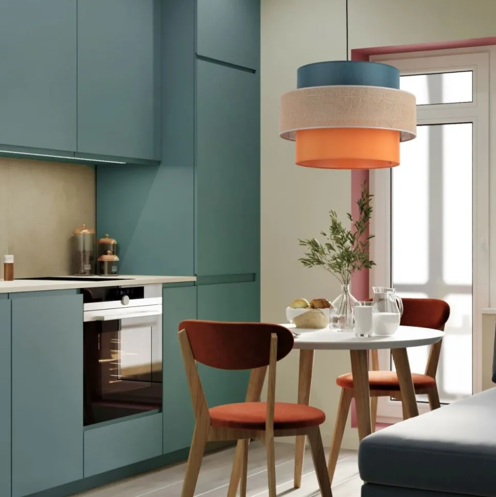 Lampa wisząca TRIO czarna multikolor 1xE27