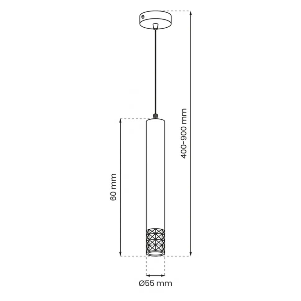 Lampa wisząca TUBI Czarny 1xGU10 5,5cm