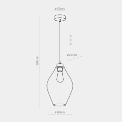Lampa Wisząca TULON Transparentny Szklany Klosz 1xE27