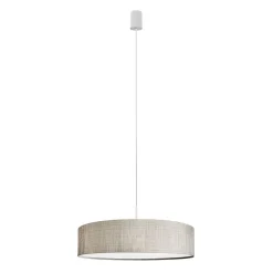 Lampa Wisząca TURDA Biały Szary Abażur 3xE27 50cm