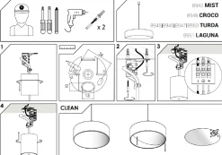 Lampa Wisząca TURDA Biały Szary Abażur 3xE27 65cm