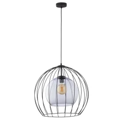 Lampa Wisząca UNIVERSO Czarny Szklany Klosz 1xE27 50cm