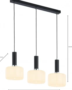 Lampa Wisząca VANES Srebrny Bursztynowy Szklane Klosze 3xE27
