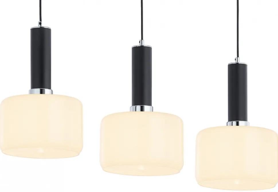Lampa Wisząca VANES Srebrny Bursztynowy Szklane Klosze 3xE27