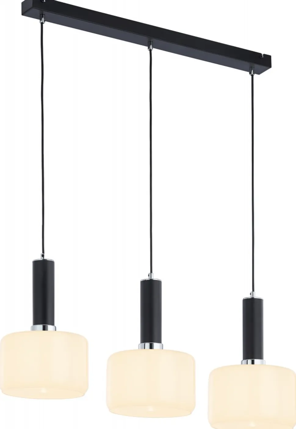 Lampa Wisząca VANES Srebrny Bursztynowy Szklane Klosze 3xE27