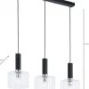 Lampa Wisząca VANES Srebrny Transparentny Szklane Klosze 3xE27