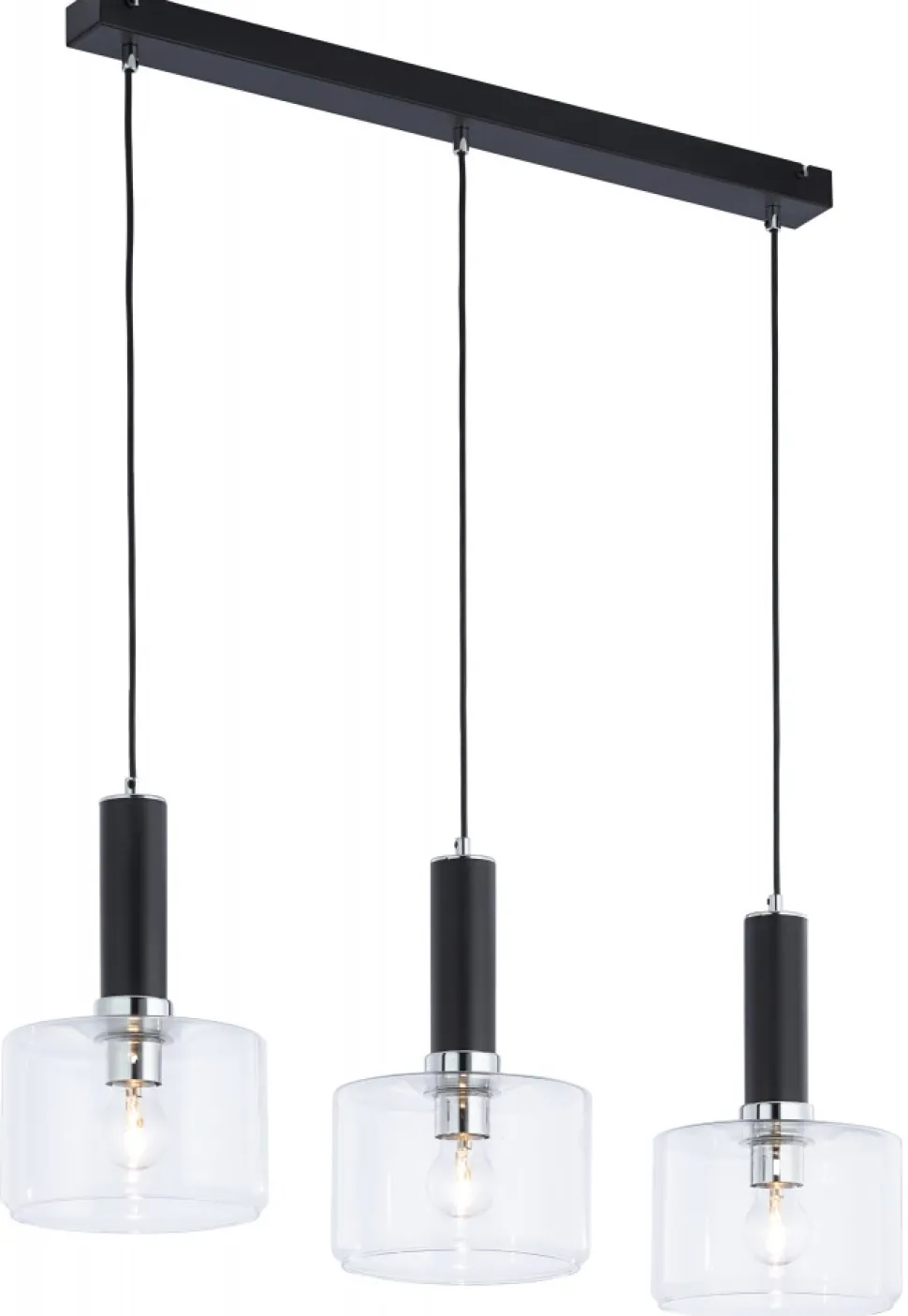 Lampa Wisząca VANES Srebrny Transparentny Szklane Klosze 3xE27