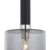 Lampa Wisząca VANES Srebrny Dymiony Szklany Klosz 1xE27 20 cm