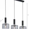 Lampa Wisząca VANES Srebrny Dymiony Szklane Klosze 3xE27