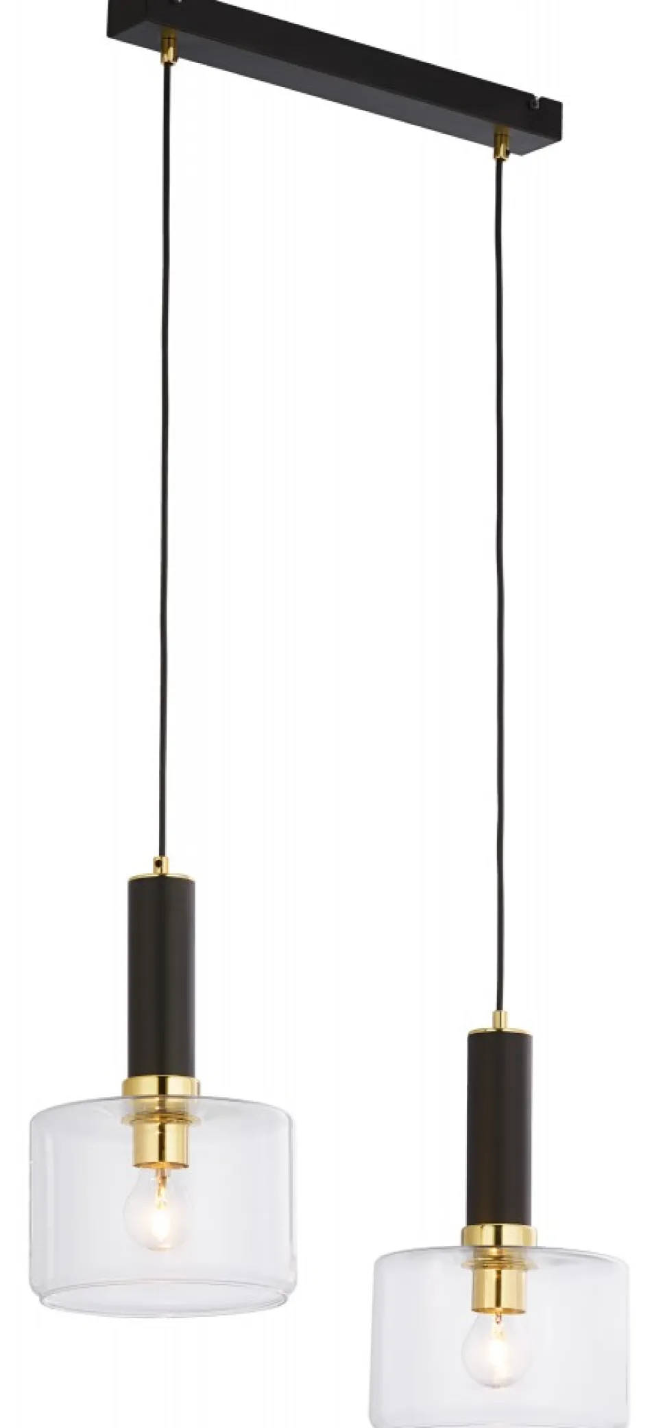 Lampa Wisząca VANES Złoty Transparentny Szklane Klosze 2xE27