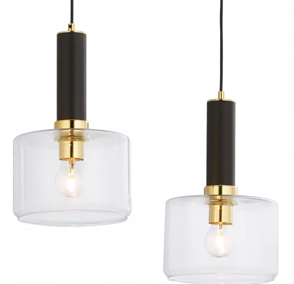 Lampa Wisząca VANES Złoty Transparentny Szklane Klosze 2xE27