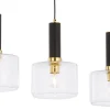 Lampa Wisząca VANES Złoty Transparentny Szklane Klosze 3xE27