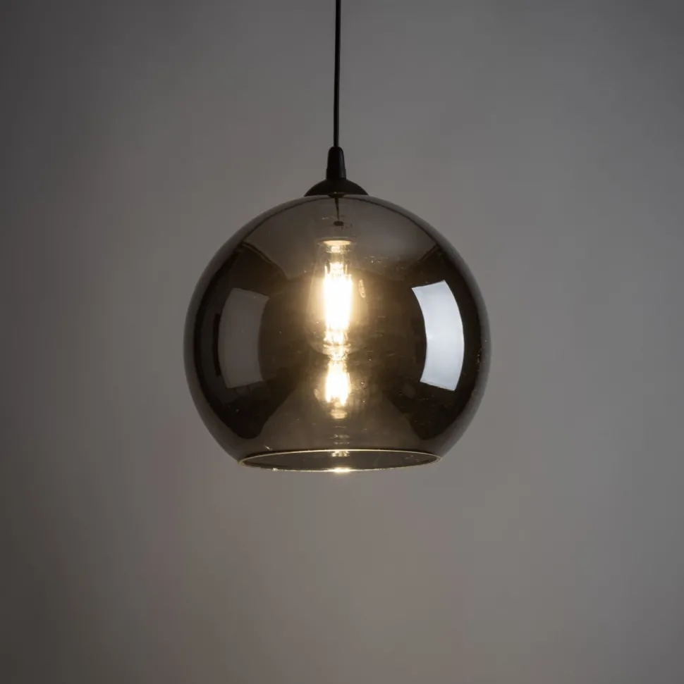 Lampa Wisząca VENEZIA Grafitowy Szklany Klosz 1xE27 30cm