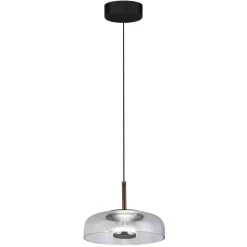 Lampa wisząca VETRO Czarna Transparentna 6W 4000K 23cm