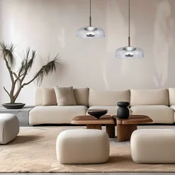 Lampa wisząca VETRO Czarna Transparentna 6W 4000K 23cm