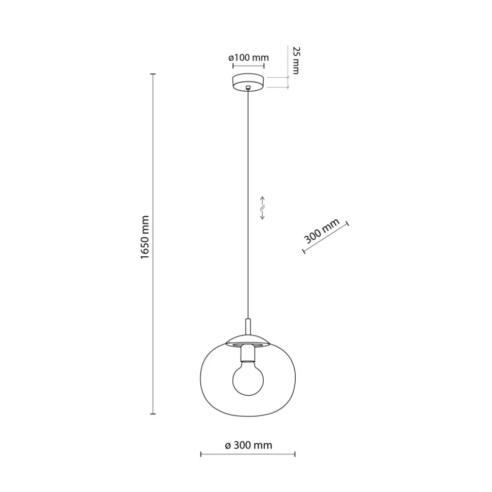Lampa Wisząca VIBE Czarny Grafit Szklany Klosz 1xE27 30cm