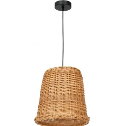 Lampa Wisząca VIMINI Brązowy Czarny Ratan 1xE27 30cm